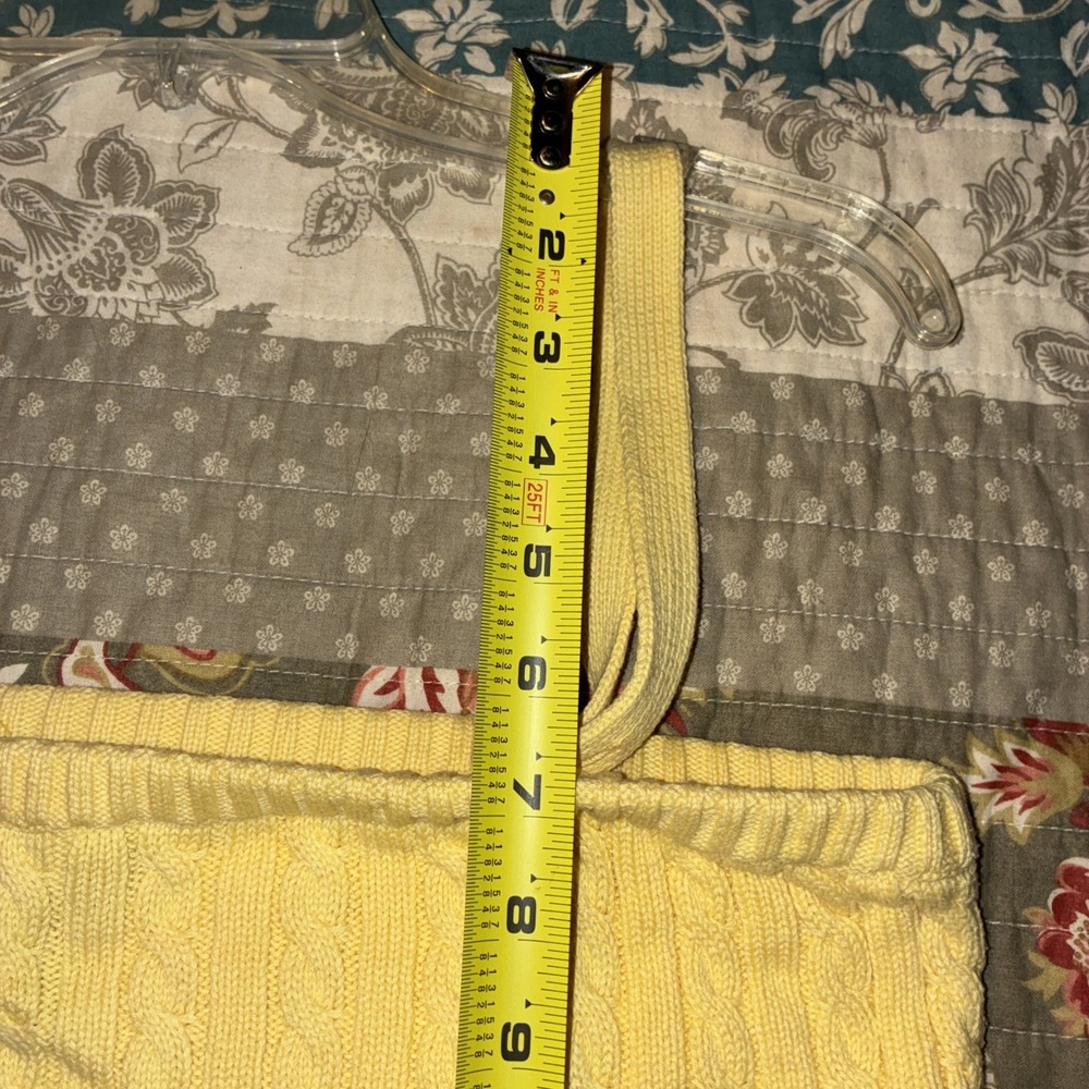 Vintage Ralph Lauren Cable Pattern Tank Top crop summer yellow size large - Picture 10 of 11